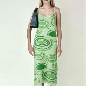 Green Patterned Sweater Dress